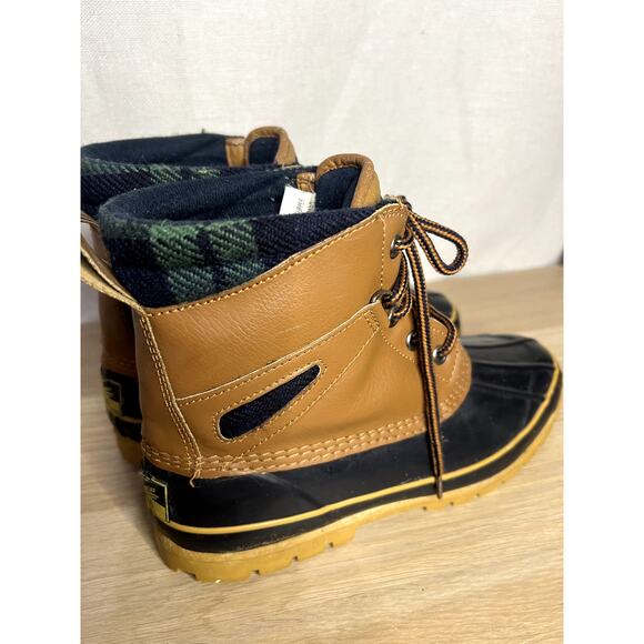 Itasca Men's Brown Leather Steel Shank Thermalite Rain Duck Boots - Picture 5 of 13